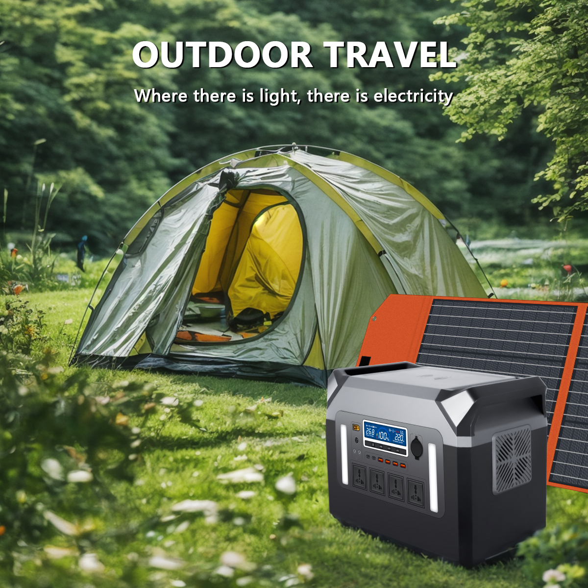Portable Generator Inverter - 3000W Portable Power Station Solar Generator