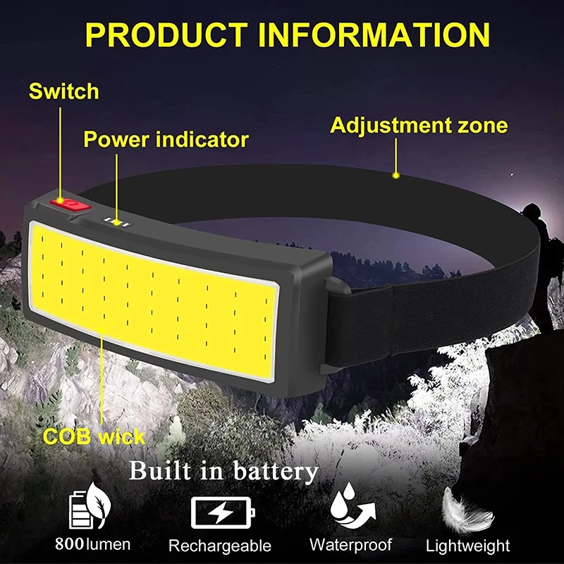 Powerful COB LED Headlamp 4 Li - огляд і ціна Outdoor Usb Power Supply