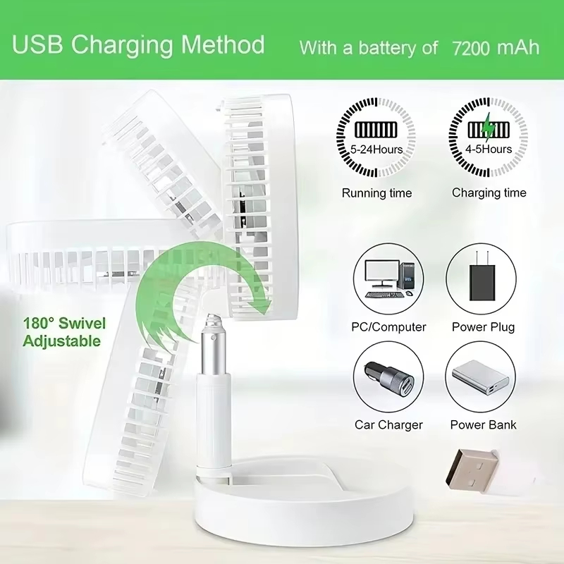 Retractable Fan Portable Mini  - огляд і ціна Outdoor Usb Power Supply
