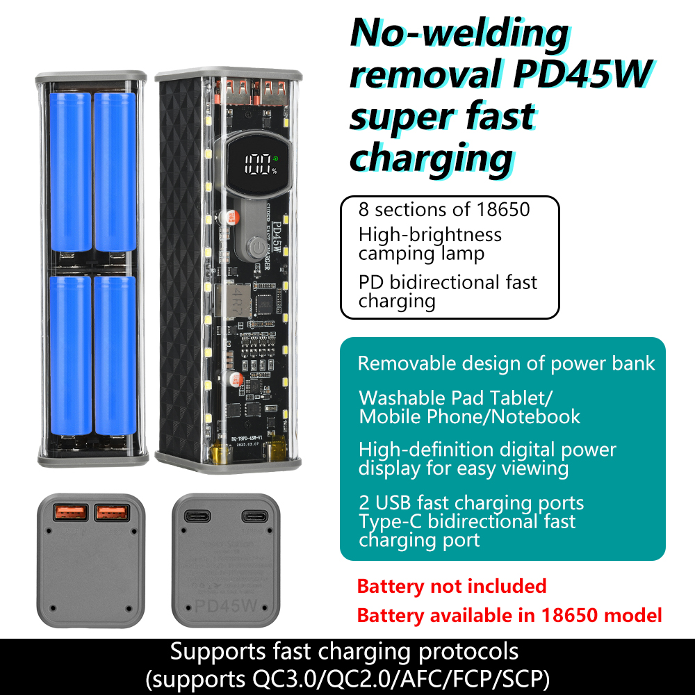 Solderless 8-cell 18650 batter - огляд і ціна Outdoor Power Board Box